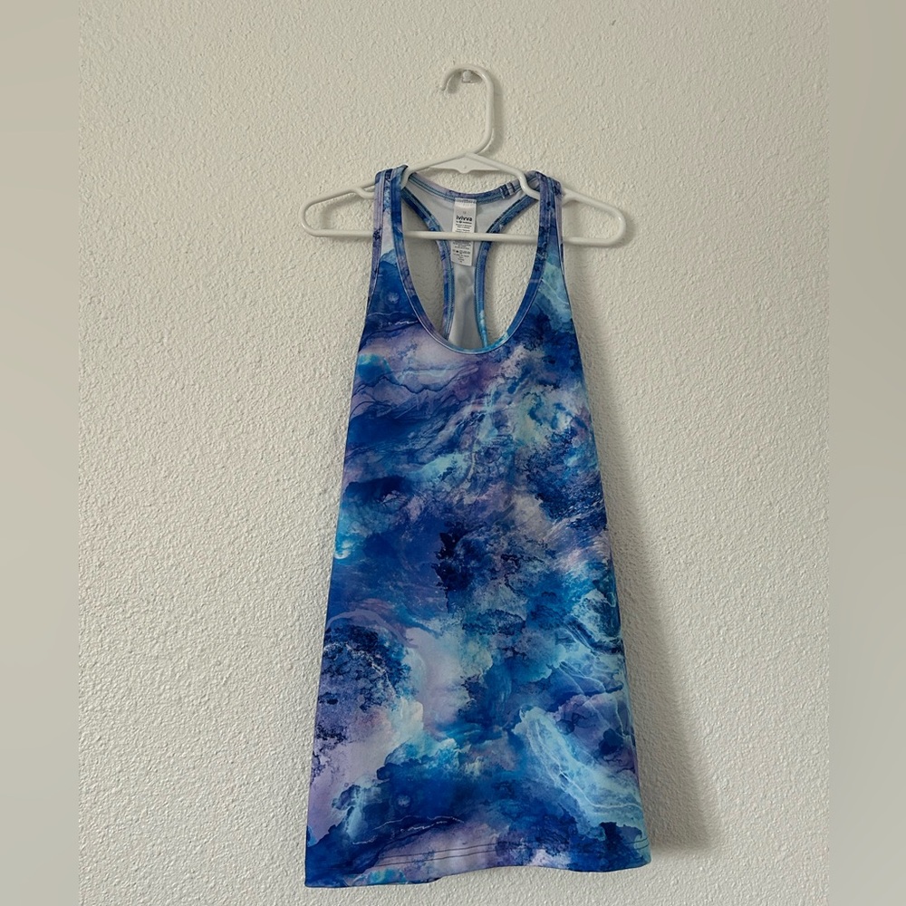 Ivivva by lululemon girls blue marble tank top sz 12